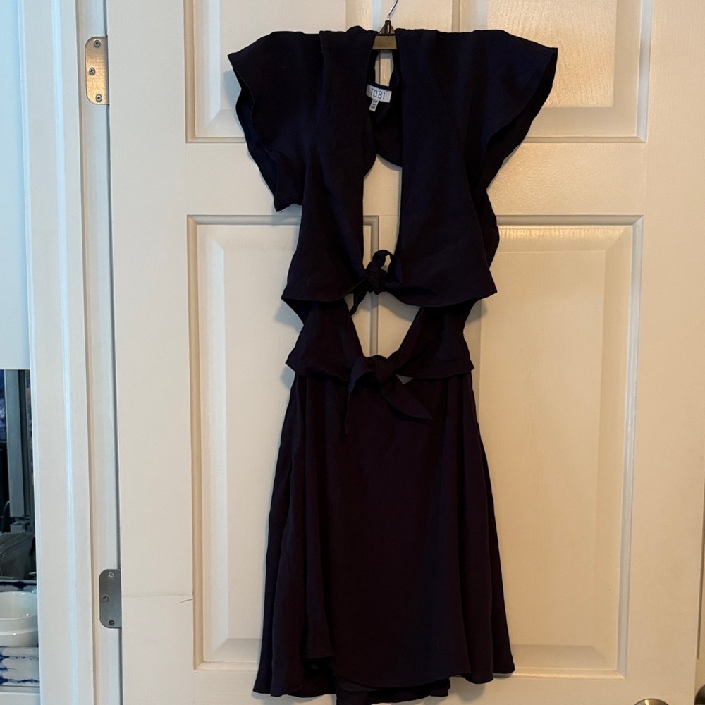 Elegant Womens Blue Cutout Dress